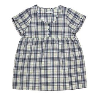 [3 colors] Check Roll-Up Dress