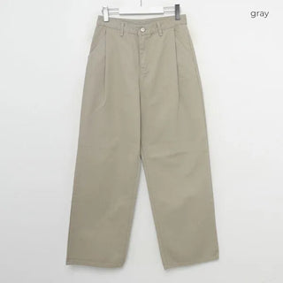 Side pintuck cotton pants