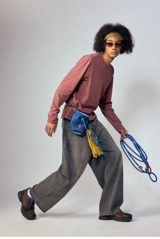 [Monterest] Washed Wide Leg Denim Pants