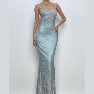 Flower print spaghetti strap cami maxi dress
