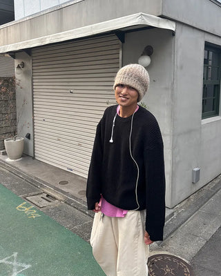 Crew Neck Rib Knit
