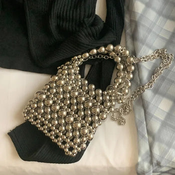 Silver mini crossbody bag