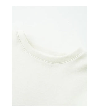 Basic pleated round neck T-shirt