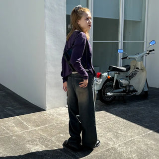 Vintage wide-leg denim pants