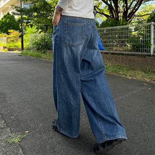 Wide denim pants