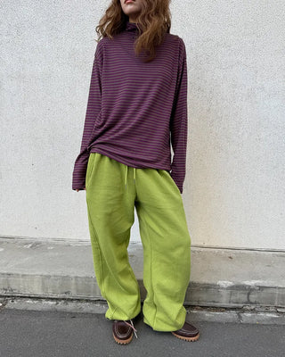 Turtleneck striped long-sleeve T-shirt