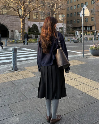 Pleated midi skirt
