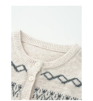 Two-tone Nordic pattern cardigan