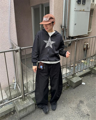 (Unisex) Studded Belt Wide Pants