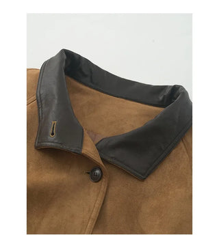Waist belt suede coat bag set