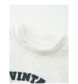 Fleece-lined layered lettering T-shirt
