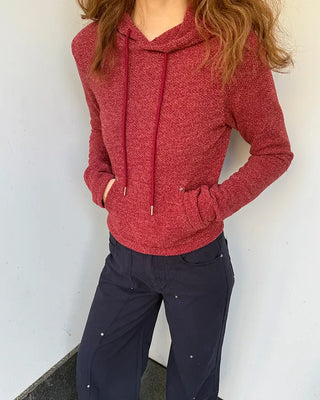 Slim-fit knit hoodie