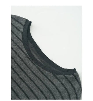 (2 colors) Striped Long T-shirt