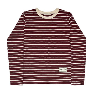(4 colors) Striped Round T-shirt