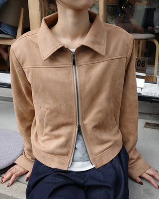 Suede cropped jacket