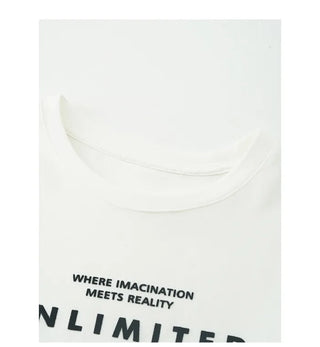 (2 colors) Lettering Print T-Shirt