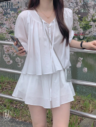 A-line flared mini skirt pants (2c)