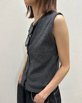 Front button knit vest