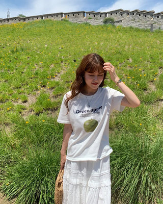 Apple print T-shirt