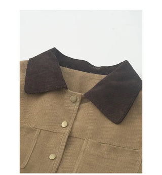 Checkered quilted corduroy jacket