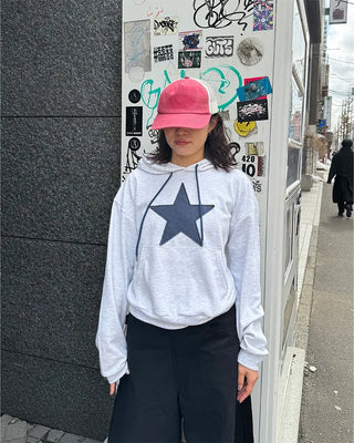 Loose-fit star hooded parka