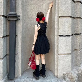 Chiffon layered mini dress