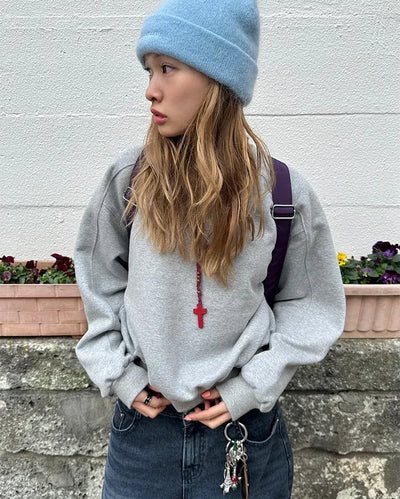 Saddle Shoulder Fleece Lined Sweatshirt
