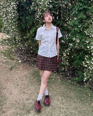 [1st Re-release] (ORIGINAL) Check A-line Mini Skirt