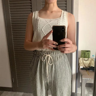 Linen Square Sleeveless Knit