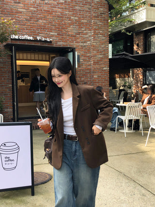 Suede button jacket