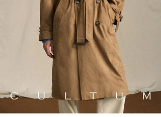 [CULTUM] Faux Suede Trench Coat