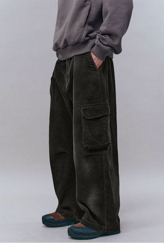 [Monterest] Washed Corduroy Wide Leg Work Pants