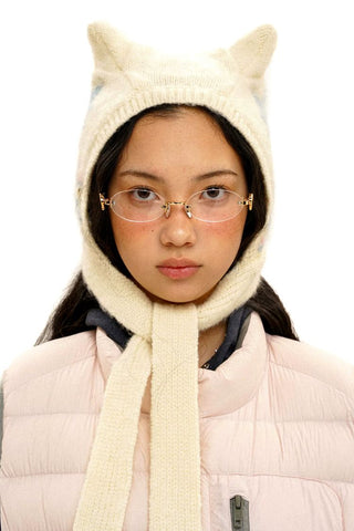 [Moromoro2] Fair Isle Mohair Cat Ear Hat