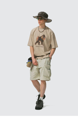 [Monterest] Ink Print Relaxed Fit Crewneck T-Shirt
