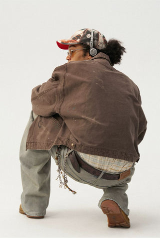 [Monterest] Washed Distressed Canvas Work Jacket