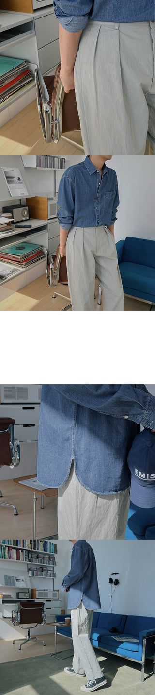 Wanted Pintuck Wide Cotton Pants