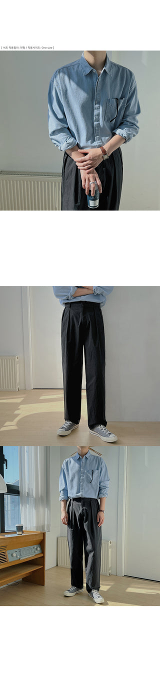 Wanted Pintuck Wide Cotton Pants