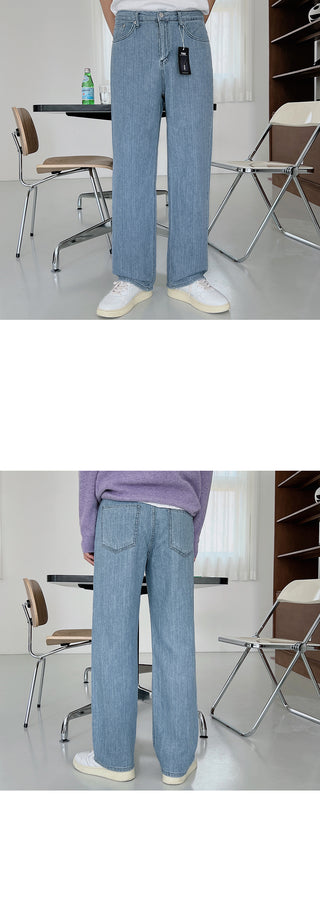 Piece Cooling Linen Wide Denim Pants