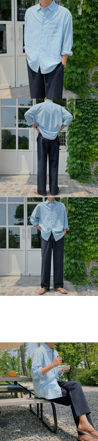 Sturdy Count Linen Semi-Wide Pants