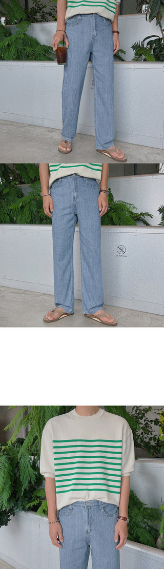 Piece Cooling Linen Wide Denim Pants