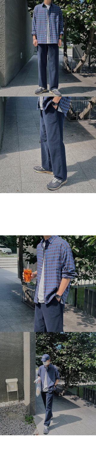 Natural Corduroy Elastic Waist Pants
