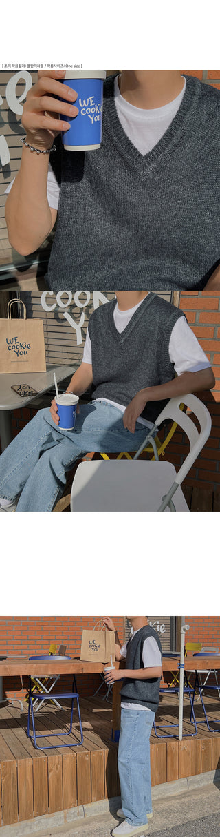 Rich Wool Brushed Knit Vest