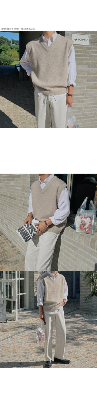 Rich Wool Brushed Knit Vest
