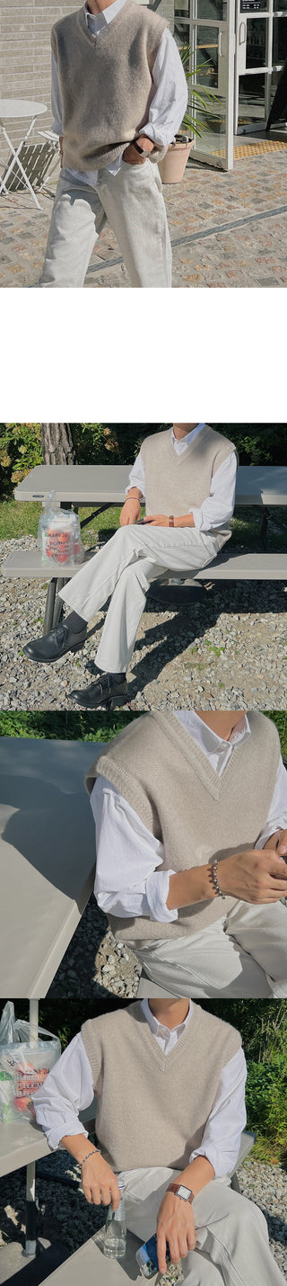 Rich Wool Brushed Knit Vest