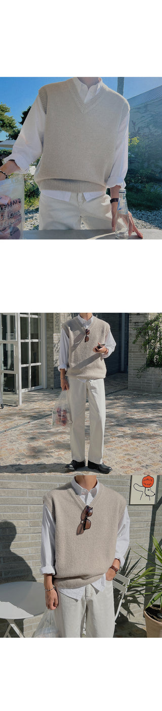 Rich Wool Brushed Knit Vest