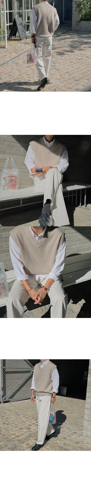 Rich Wool Brushed Knit Vest