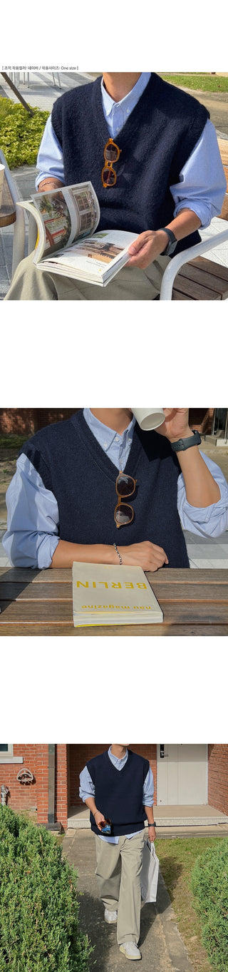 Rich Wool Brushed Knit Vest