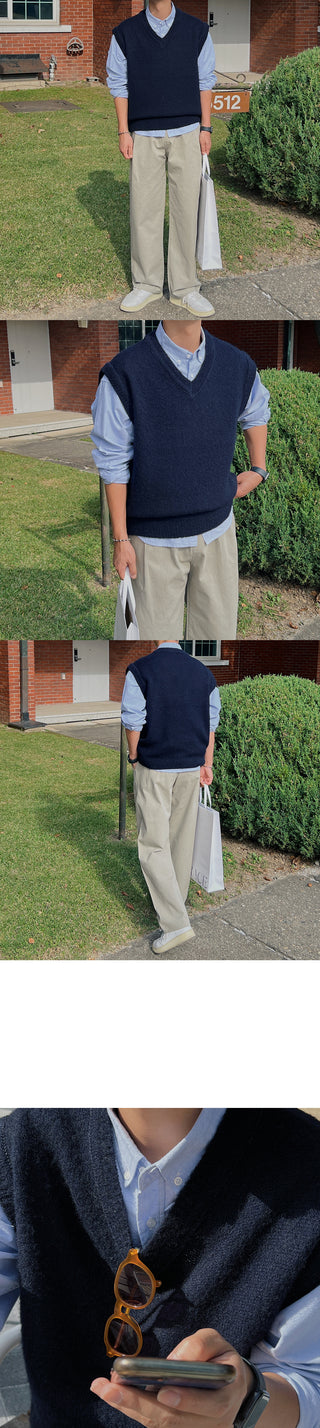 Rich Wool Brushed Knit Vest