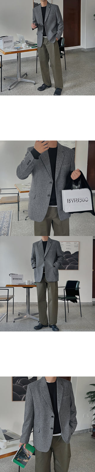 ROME stripe herringbone jacket