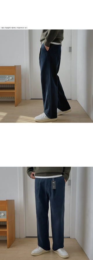 contemporary tuck wide pants